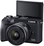 Canon EOS M6 Mark II Mirrorless Camera for Vlogging + 15-45Mm Lens, CMOS, APS-C Sensor, Dual Pixel CMOS Auto Focus, Wi-Fi,Bluetooth and 4K Video