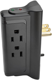 Tripp Lite 4 Side Mounted Outlet Surge Protector Power Strip, Direct Plug In, Black, Lifetime Warranty & $25,000 INSURANCE (TLP4BK)