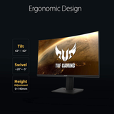 ASUS TUF Gaming 32" 1440P HDR Curved Monitor (VG32VQ) - QHD (2560 X 1440), 144Hz, 1Ms, Extreme Low Motion Blur, Speaker, Adaptive-Sync, Freesync Premium, VESA Mountable, Displayport, HDMI