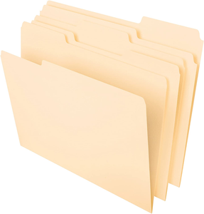 Pendaflex File Folders, Letter Size, 8-1/2" X 11", Classic Manila, 1/3-Cut Tabs in Left, Right, Center Positions, 100 per Box (65213)