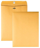 Quality Park 9 X 12 Clasp Envelopes with Deeply Gummed Flaps, Great for Filing, Storing or Mailing Documents, 28 Lb Brown Kraft, 100 per Box (QUA37890)