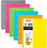 Five Star Spiral Notebooks, 1 Subject, College Ruled Paper, 100 Sheets, 11 X 8-1/2 Inches, Assorted Colors, 6 Pack (38057)