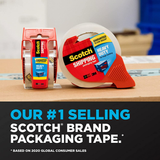 Scotch Heavy Duty Packaging Tape, Packing Tape Designed for Moving, Mailing, Shipping, and Office Supplies, Strong Seal on All Box Types, 6 Rolls/Pack with Dispensers (142-6)