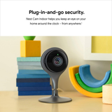 Google Nest Cam Indoor - Wired Indoor Camera for Home Security - Control with Your Phone and Get Mobile Alerts - Surveillance Camera with 24/7 Live Video and Night Vision