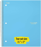 Five Star Spiral Notebooks, 1 Subject, College Ruled Paper, 100 Sheets, 11 X 8-1/2 Inches, Assorted Colors, 6 Pack (38057)