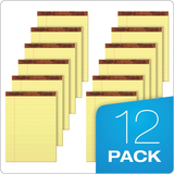 TOPS the Legal Pad Writing Pads, 8-1/2" X 11-3/4", Canary Paper, Legal Rule, 50 Sheets, 12 Pack (7532)