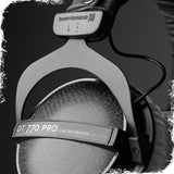 Beyerdynamic DT 770 PRO 80 Ohm Over-Ear Studio Headphones in Gray. Enclosed design, wired for professional recording and monitoring